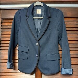 GAP Dark Blue Women's Blazer with Black Trim